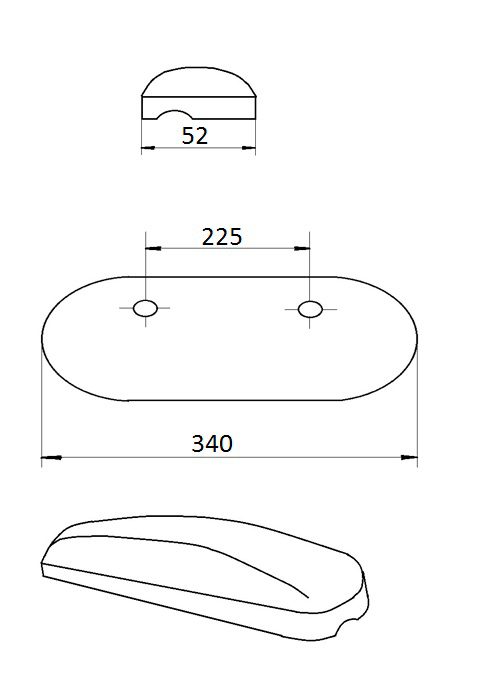 Мягкая накладка подлокотника длинная 